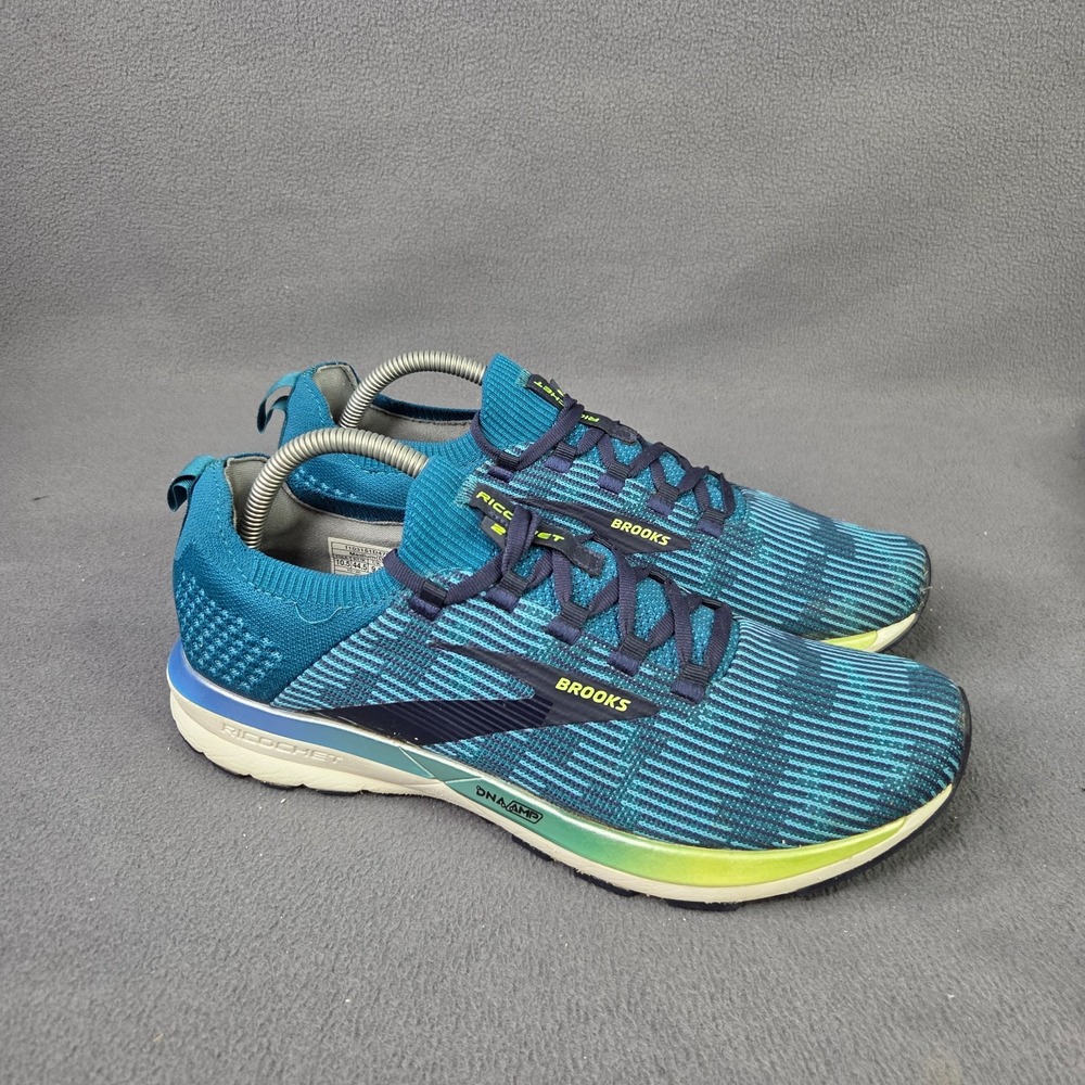 Brooks Ricochet 2 Shoes Mens Size 10.5 D Teal Blue Running Athletic 1103151D479